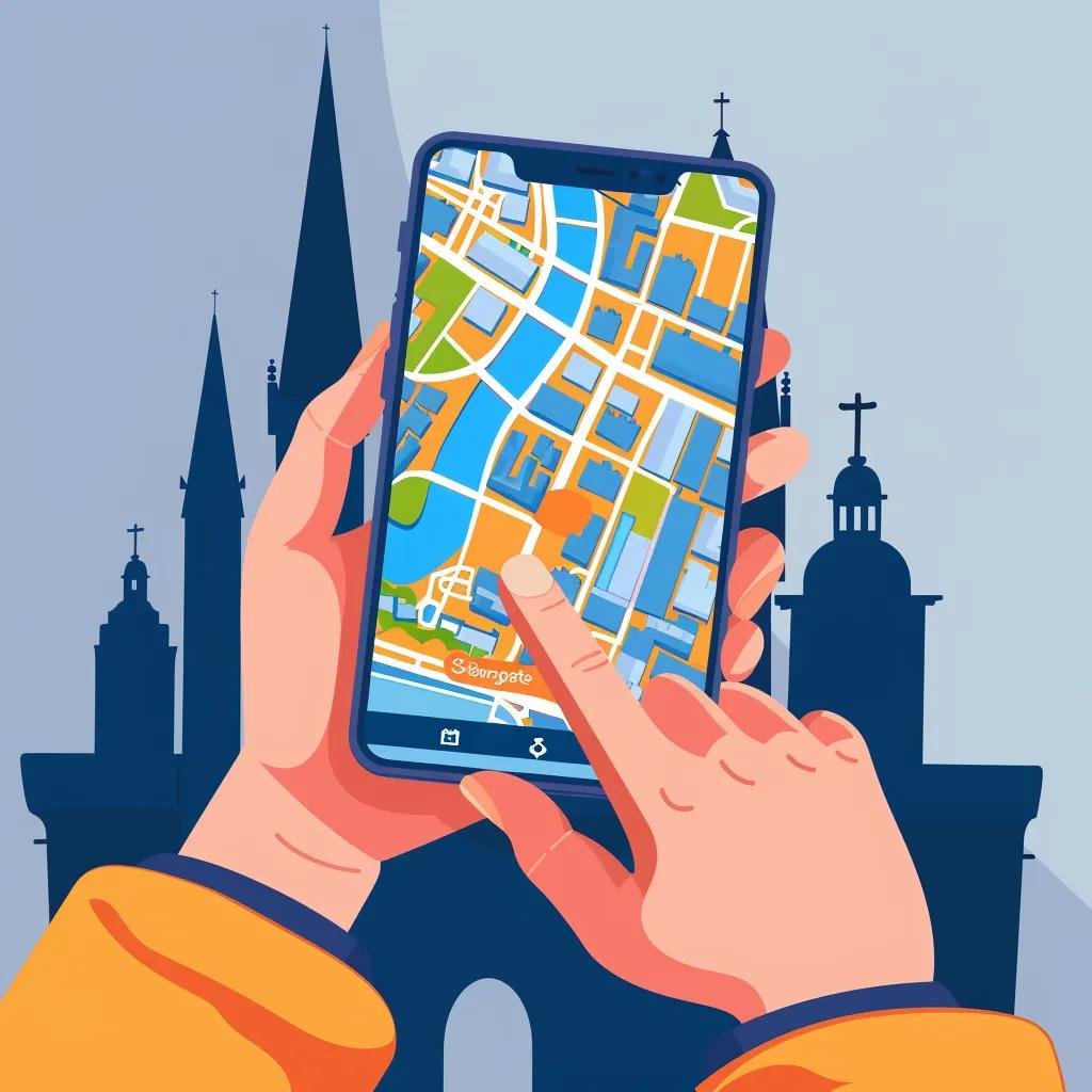 Person searching for local services in Leeds using a smartphone with a map displayed