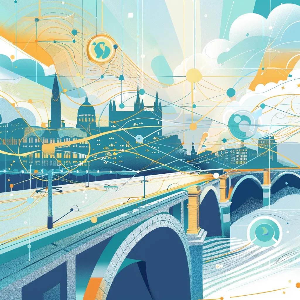 Visual representation of semantic SEO concepts with Leeds landmarks, illustrating keyword connections