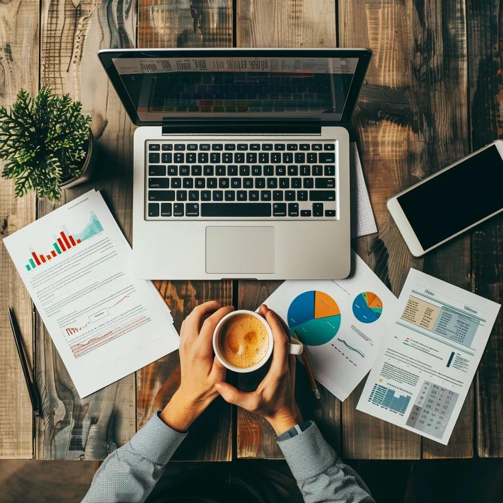 Person conducting keyword research for local SEO, emphasizing high-intent keywords in a focused workspace