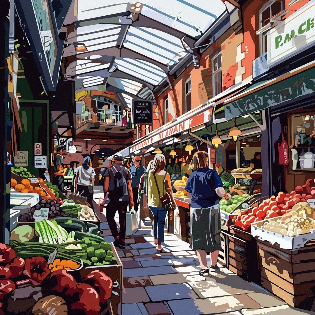 Leeds market scene highlighting local businesses and community engagement