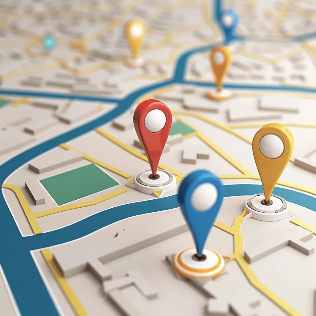 Map of Leeds with markers for local businesses illustrating proximity in local SEO